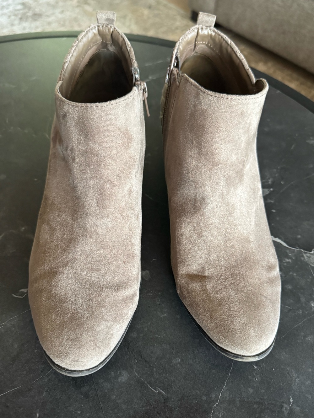 Style & Co. Taupe Suede Ankle Booties
